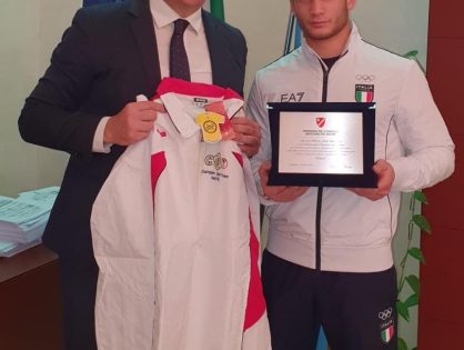 IL PRESIDENTE MICONE INCONTRA IL JUDOKA LUIGI CENTRACCHIO 