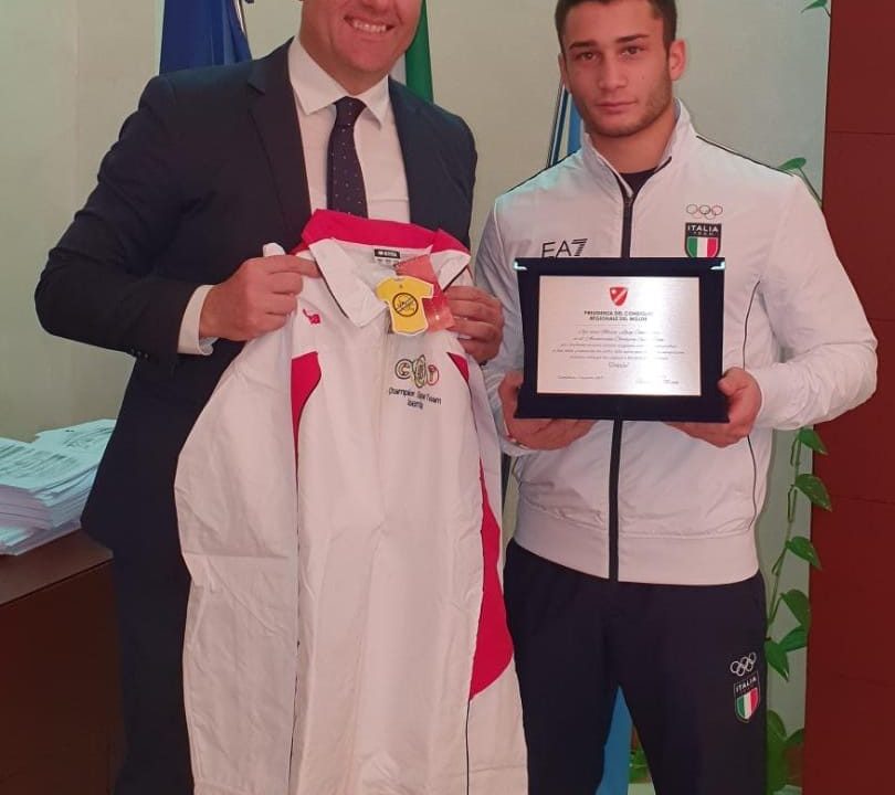 IL PRESIDENTE MICONE INCONTRA IL JUDOKA LUIGI CENTRACCHIO 