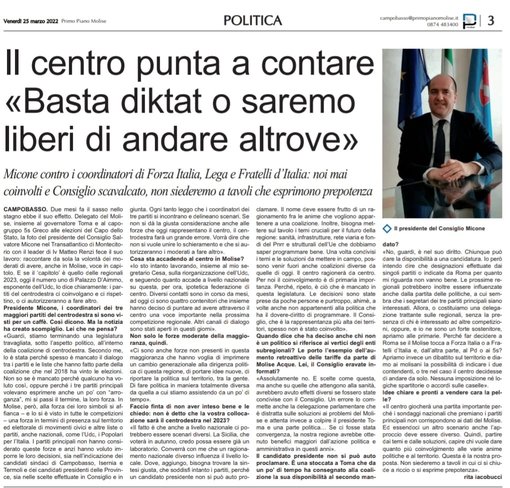 LA MIA INTERVISTA MOLISE