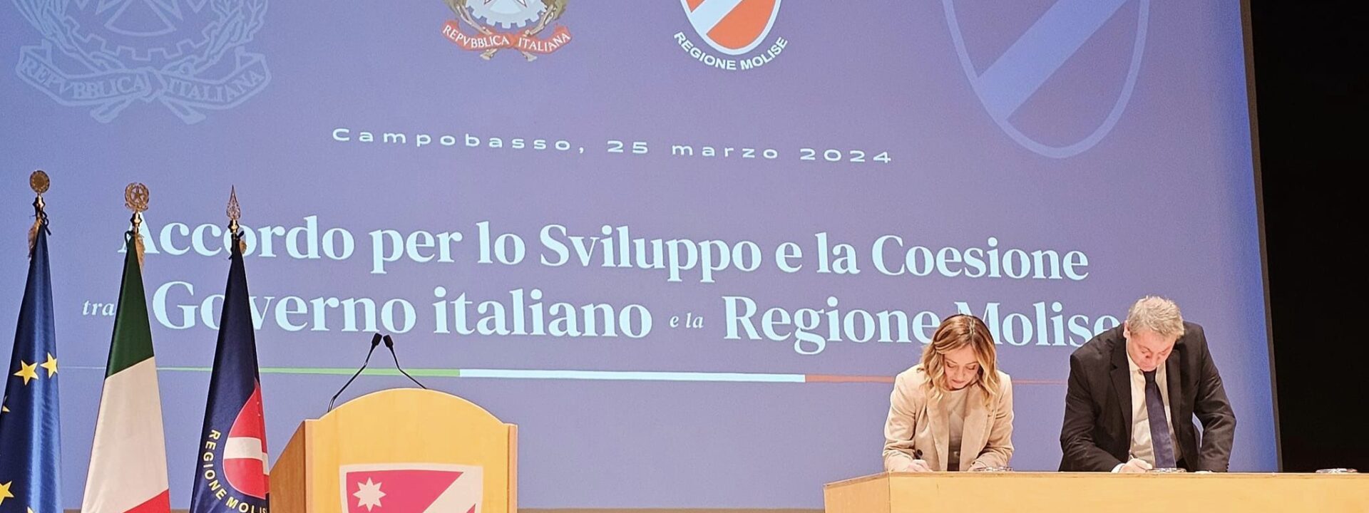 SIGLATO ACCORDO PER LO SVILUPPO E LA COESIONE TRA IL GOVERNO E LA REGIONE MOLISE